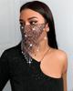 European-American Fashion Rhinestone Tassel Mesh Mask for Nightclub Parties