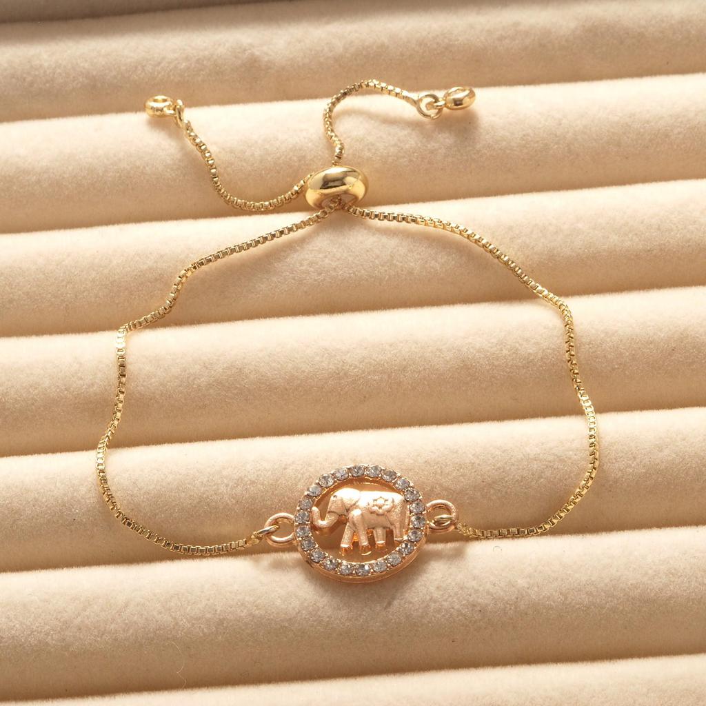 Verstellbares Einfaches Mode Strass Elefant Armband für Damen