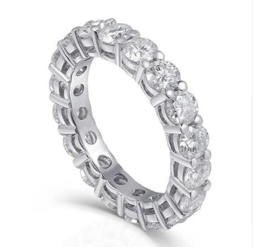 Fine Engagement Eternity Promise Ring AAAAA Zircon 925 Sterling Silver Statement Wedding Band Rings for women men Jewelry Gift