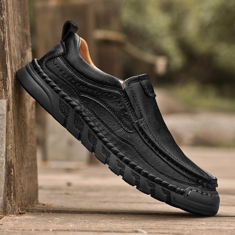 38-46 Retro Cow Leather Shoes Men Loafers Handmade Casual Leather Shoes Moccasins Men Flats Shoes