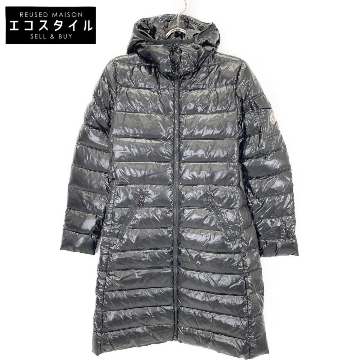 

MONCLER 120934931 MOKA long down coat coat 0 blackUsed