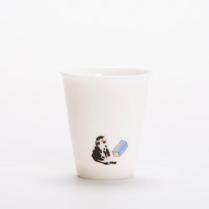 

Shangqi White Porcelain Cat-Themed Gongfu Teacups (Set of 2)