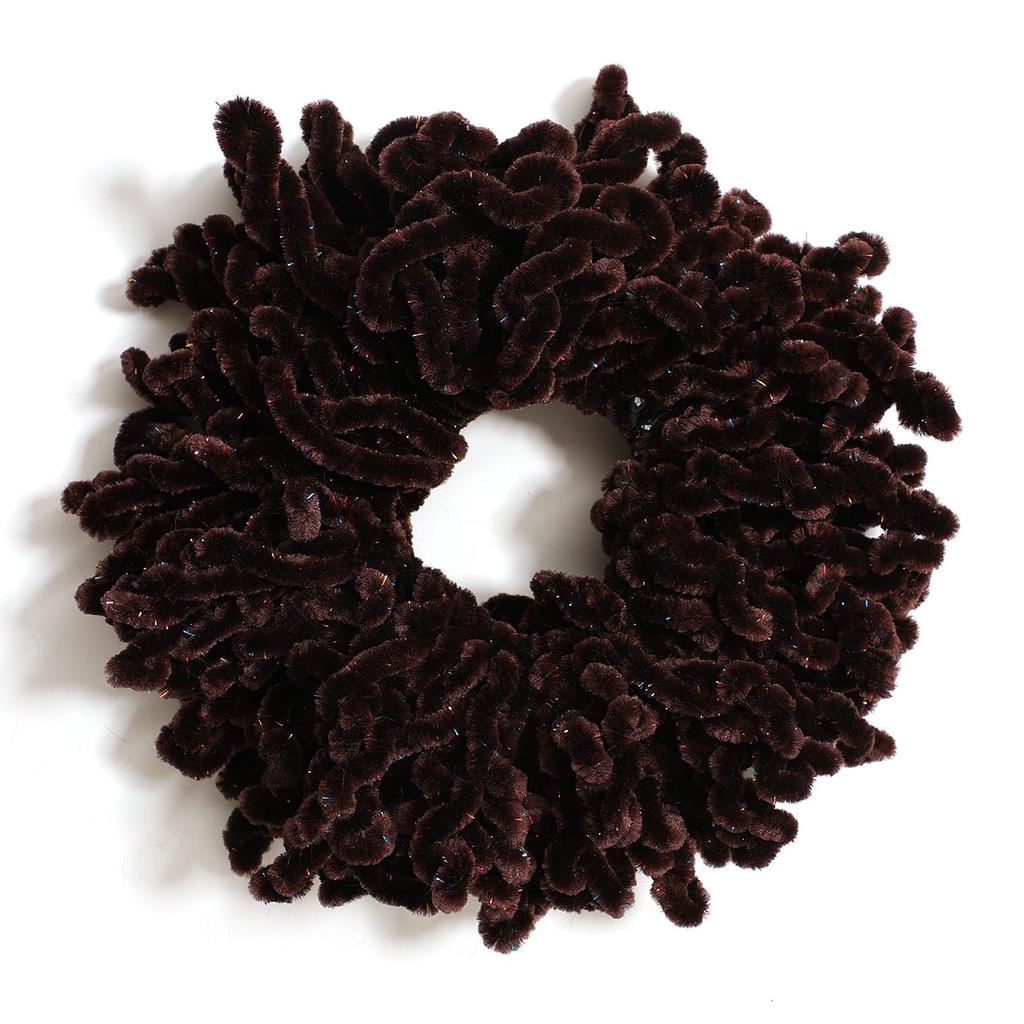 Handmade Wool Hair Tie - Ethnic Style Golden Velvet Flower Headwear, Multi-color Options