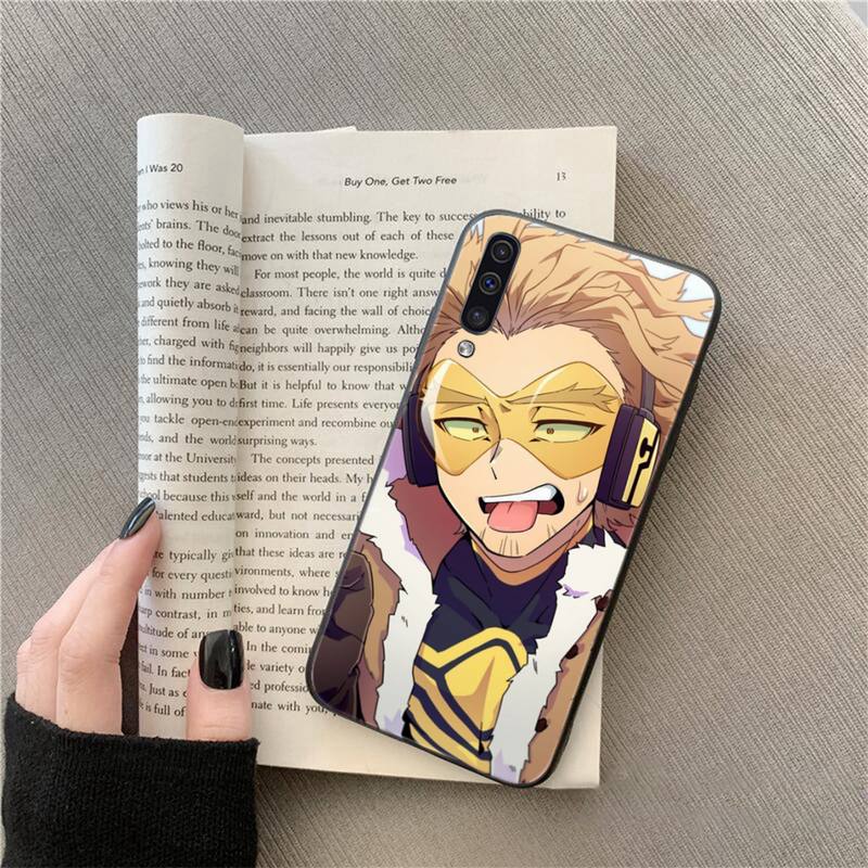 Pouzdro na telefon Anime MHA Hawks BNHA pro Samsung Galaxy A51 A71 A52 A12 A50 A32 A21S A70 A31 A21 A11 A12 M31 A02