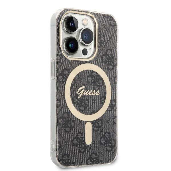 Guess GUBPP14XH4EACSK Case+ Charger Set iPhone 14 Pro Max 6.7" black/black hard case 4G Print MagSafe