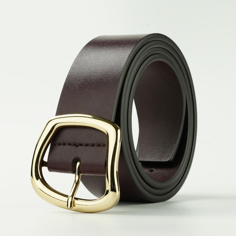 Men's Genuine Leather Belt Simple Pin Buckle Belt