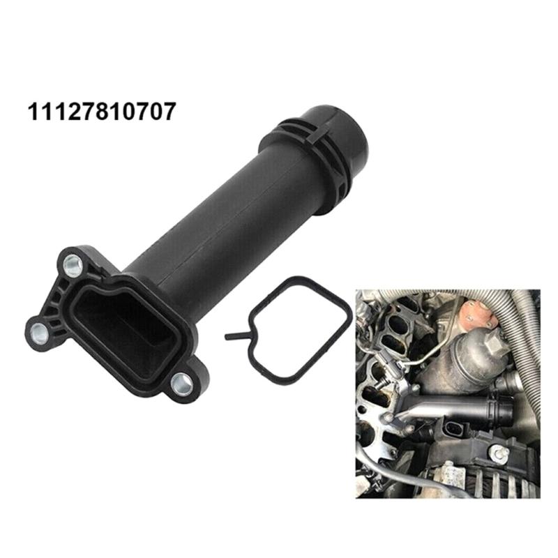 Coolant Distribution Pipe Outlet Heat Resistant Plastic Water Hose Joint Replaces E90E91E92E93 for 3.0L 4.4L Engines