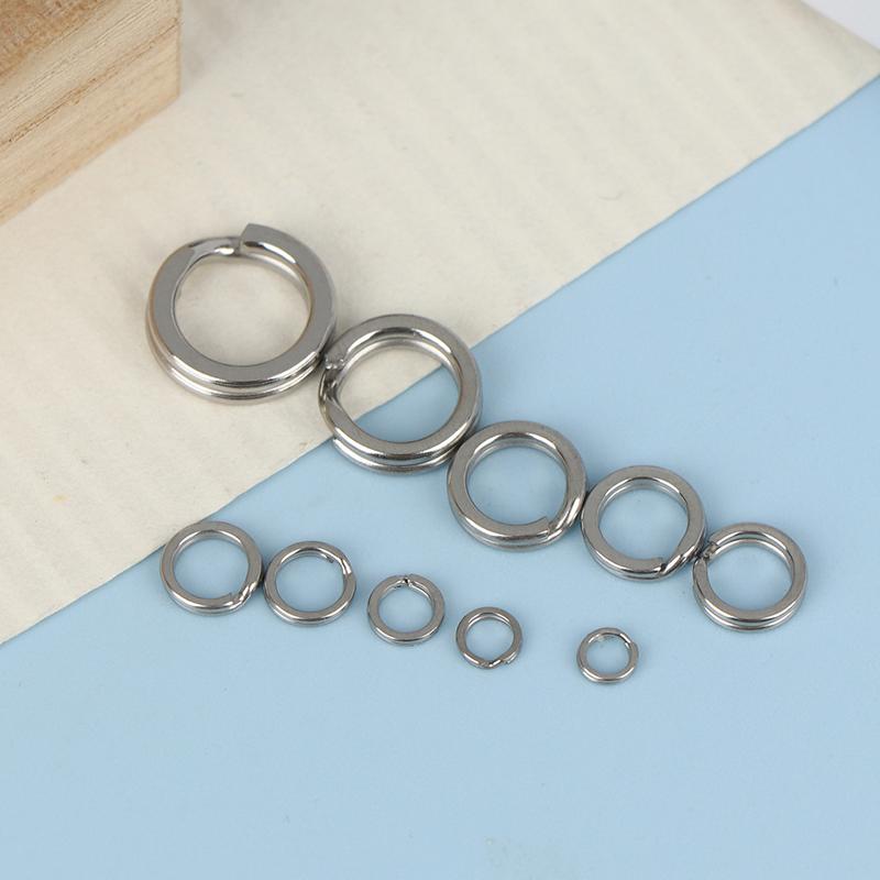 Fishing Split Rings 100Pcs Stainless Steel Lure Rings Saltwater Terminal Tackles Split Rings Fishing Connectors Snap Rings
