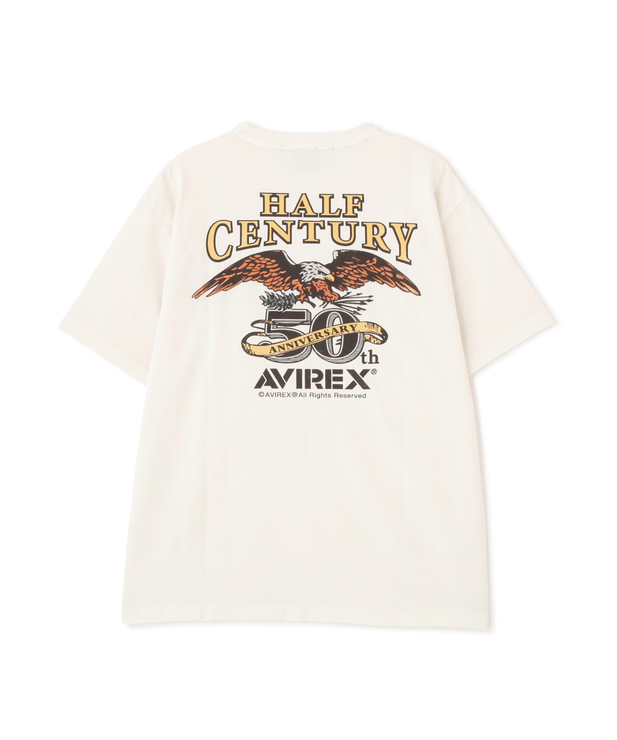 AVIREX HALF-CENTURY ANNIVERSARY T-SHIRT men s M off white 783-5234001