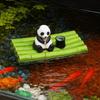 Auto-Floating Panda Fishing Raft Mini Fishing Ornament Fish Tank Decorations  Aquarium Use