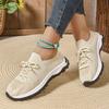 Fashion Mix Color Breathable Knitted Sneakers Women 2025 Autumn Platform Sport Shoes Woman Comfortable Non Slip Running Shoes Female