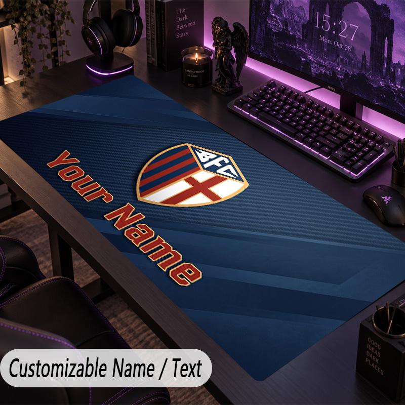 Custom Text Big Mousepad, Extended Desk Pad For Laptop Work GameBologna FC