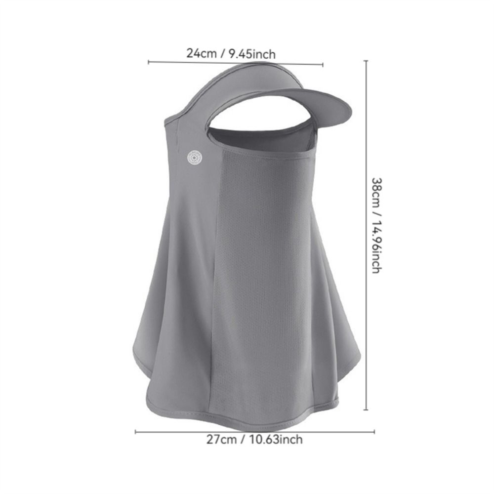 Trendy UPF50+ Sun Protection Mask Breathable Full Face Anti-UV Neck Scarf Ice Silk Neck Protection Sunshade Face Mask Summer