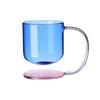 Creatieve Gekleurde Hangende Glazen Beker, Hittebestendige Hoge Borosilicaatglas Koffiekop met Handvat, Huis Feestcadeau Beker