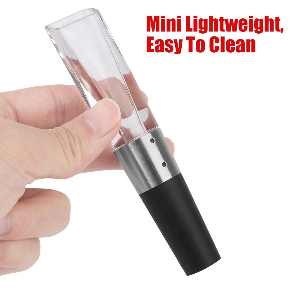 2 IN 1 Wine Decanter Mini Wine Filter Air Intake Bottle Pourer Aerator Fast Decanter Stainless Steel Kitchen Gadgets Universal Portable