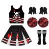 Halloween Party Costumes Pirate Cosplay Outfit Kids Girls Digital Printing Cheerleader Childs Dress Hand Flowers Suit Dancewear