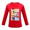 Children's Cartoon Printed Long Sleeved O-Neck T-shirt, Casual and Comfortable Base Shirt