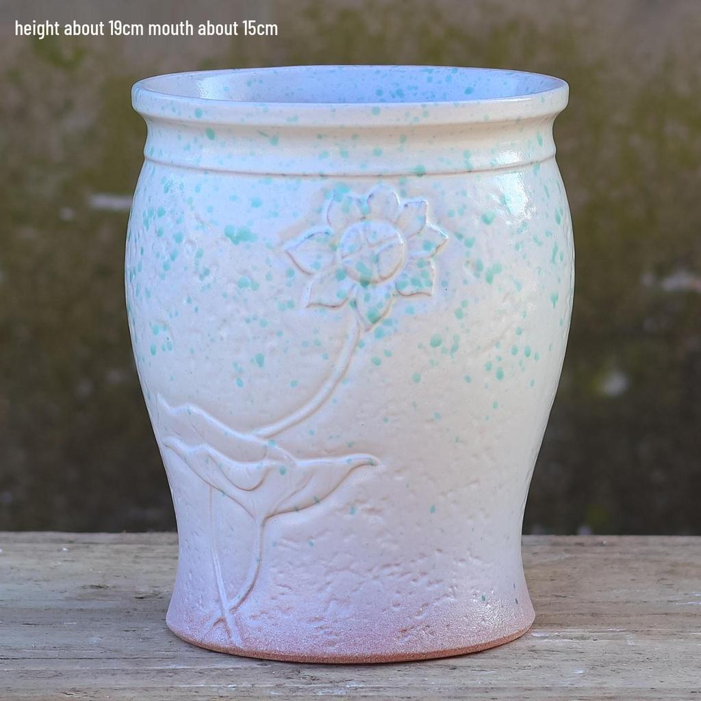 Minimalist Large Coarse Pottery Flower Pot for Succulents and Green Plants