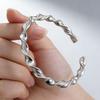 New Fashion Minimalist Design Bangle With Twisted Pattern 925 Sterling Silver Versatile Creative Opening Bracelets TYB631