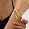 Trendy Open Metal Water Drop Necklace & Bracelet Set for Women
