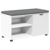 Hallway Bench with Cushion Shelf and Storage White 80 X 38 X 46 Cm