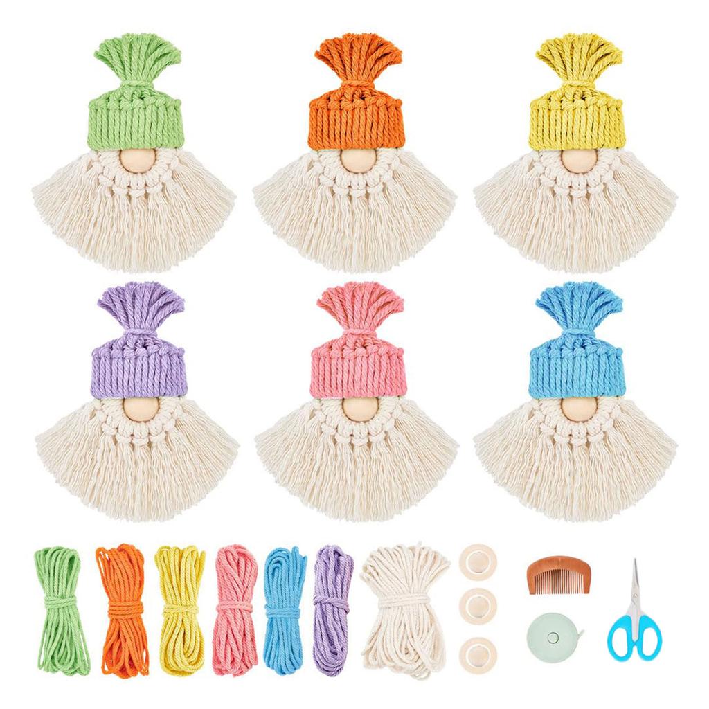 Weihnachts-Makramee-Sets DIY Makramee-Weihnachtsmann-Sets für Anfänger Weihnachtsbaum-Hängeornament Makramees mit Anleitung