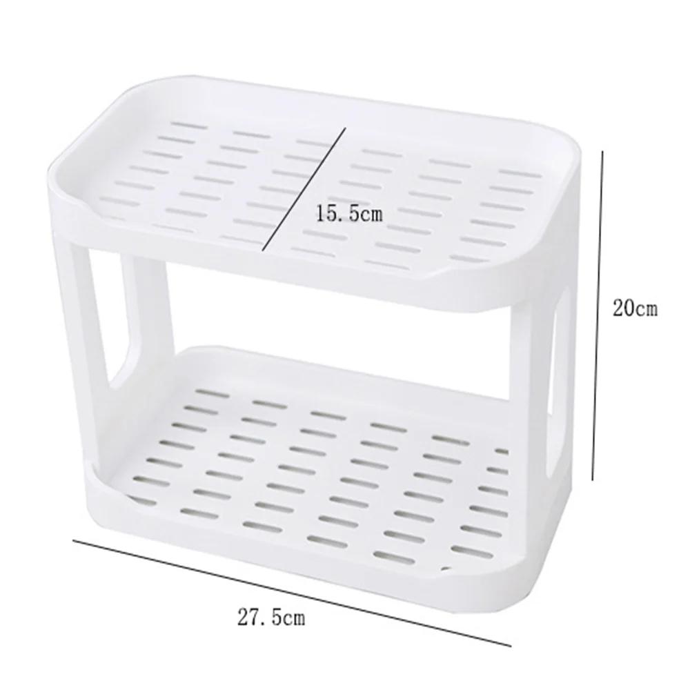 Double-layer Desk Organizer Rack Stationary Container Sundries Stand Pen Holder Cosmetic Storage Basket Office Kitchen Shelf