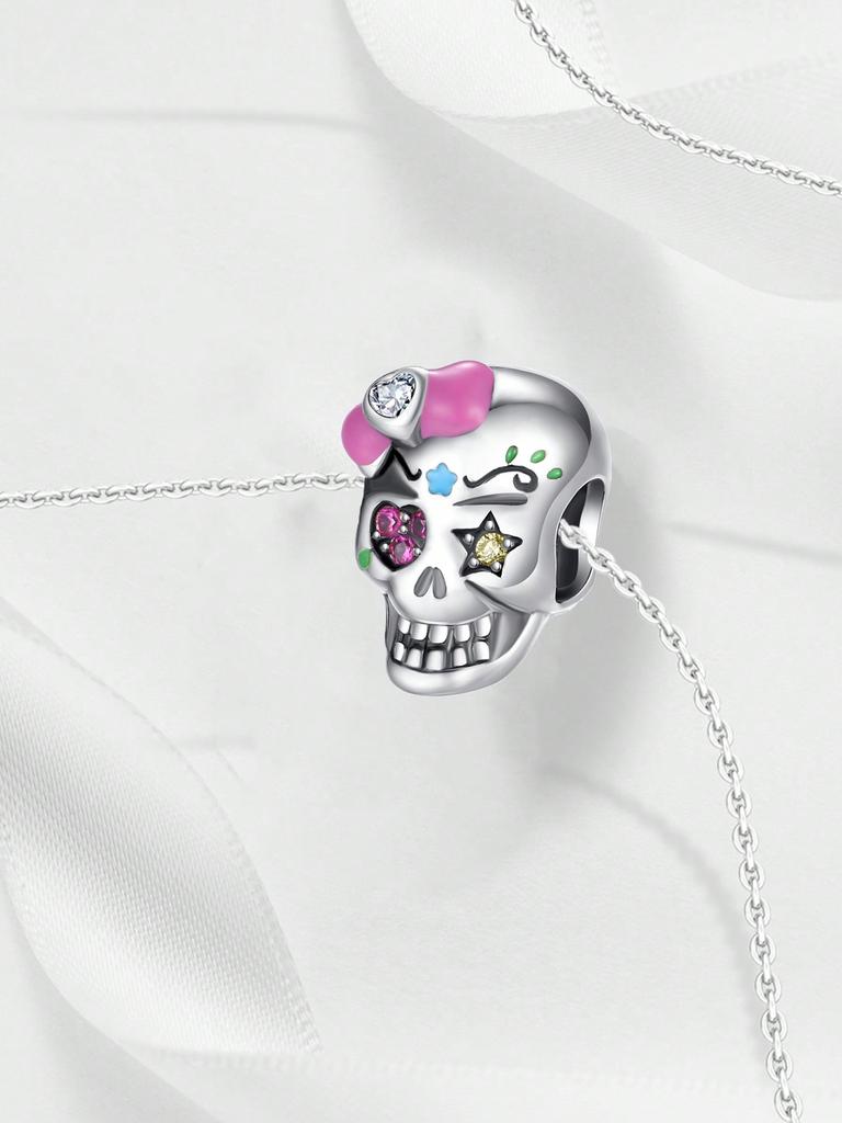 Copper Plated Original Charms Halloween Skull Beads Fit Bracelet Women'S Jewelry Gift