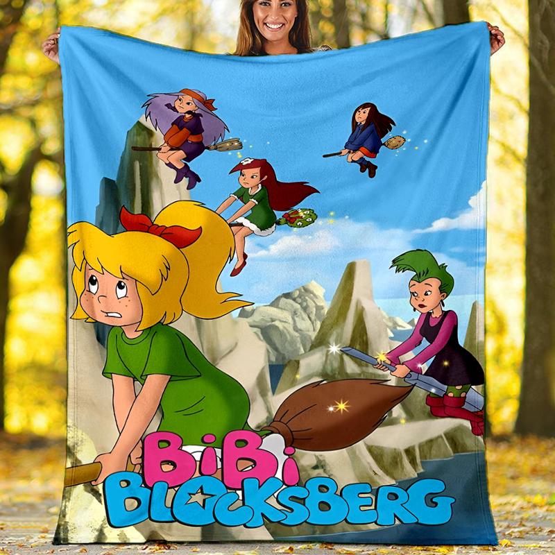 Bibi Blocksberg Theme Printed Blanket Perfect For Couch Bed Travel Outdoor Use Machine Washable Cozy Durable