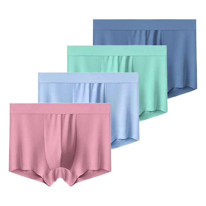 

4 шт. Мужские боксеры, нижнее белье из ледяного шелка, прохладные трусы, дышащие трусы, U-образное белье, L-4XL 4XL