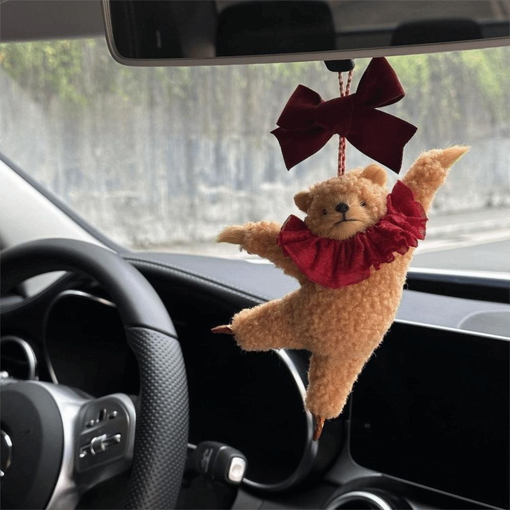 Cute Cartoon Ballet Boston Bear Pendants Soft Stuffed Animal Bear Keyrings  Bear Keyrings Dancing Bear Decoration Bag Charm