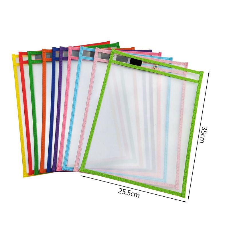 10Pcs Dry Erase File Folder Document Bag For Reusable Writing And Wiping Bags For Office And School