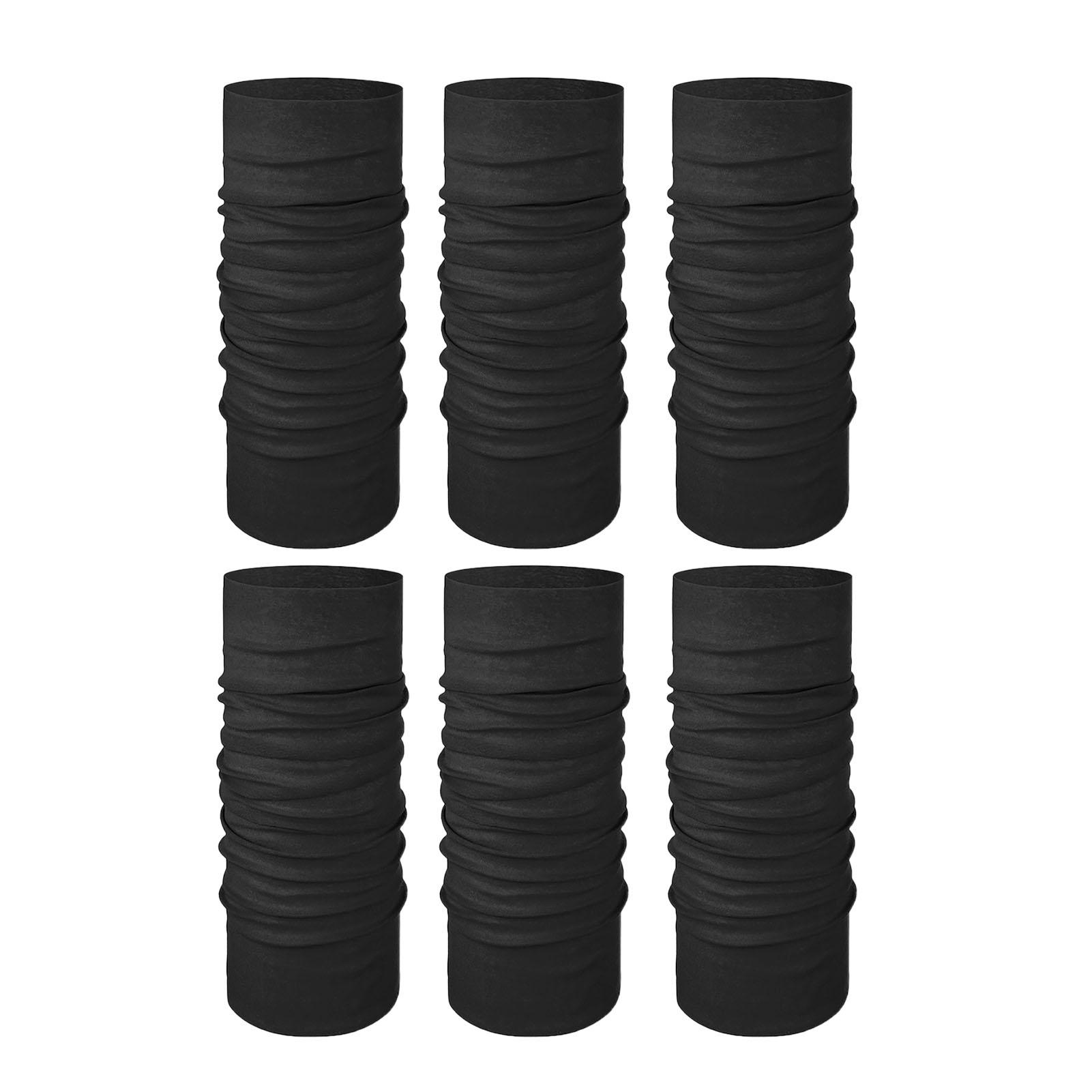 Set 6 Piese Accesorii Cap pentru Ciclism în Aer Liber Negru Pur Bandană Fără Cusături pentru Ciclism Bandă de Păr pentru Yoga Uscare Rapidă Rezistentă la Transpirație pentru Alergare black