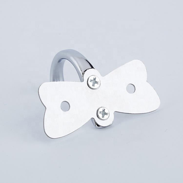 HF New Style Butterfly Shape Wall Mounted Zinc Alloy Stainless Steel Bathroom Single Coat Hook Towel Hook Robe Hook