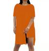 Summer 2025 Solid Color Loose Round Neck Short Sleeve Two-Piece Casual Set