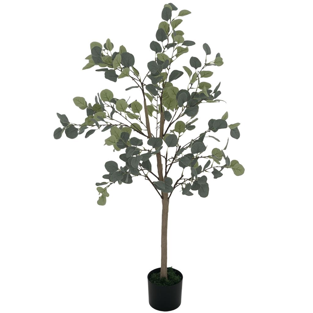 Decorative Artificial Plant 120 cm Synthetic Eucalyptus with 230 Leaves in Pot for Indoor Green