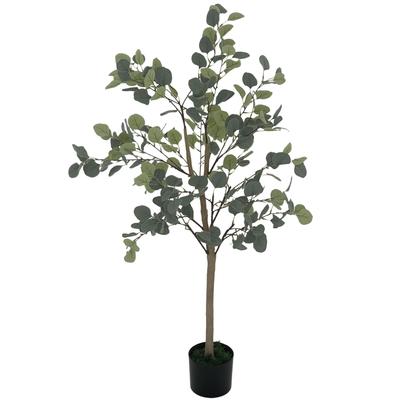 Decorative Artificial Plant 120 Cm Synthetic Eucalyptus with 230 Leaves In Pot for Indoor Green