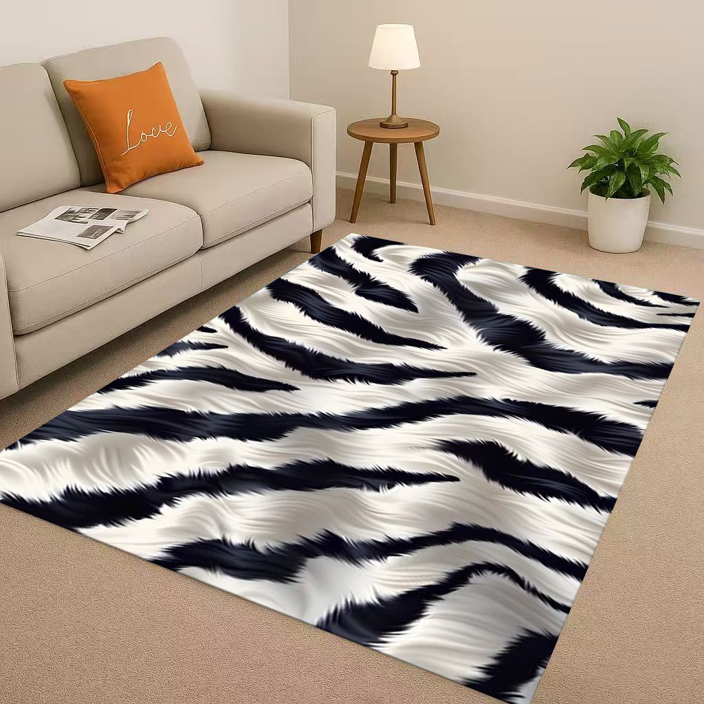 HD Zebra Tiger Leopard Beast Stripe Print Art Living Room Non Slip Area Rug Carpet for Bedroom Playroom Sofa,Home Decor Doormat