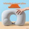 Inflatable U-Shaped Travel Neck and Back Support Pillow for Airplane & Train