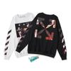 OFF Spray Pfeildruck Unisex Streetwear Kapuzenpullover mit Rundhalsausschnitt