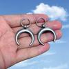 European Harajuku Hip Hop Titanium Steel Moon Earrings