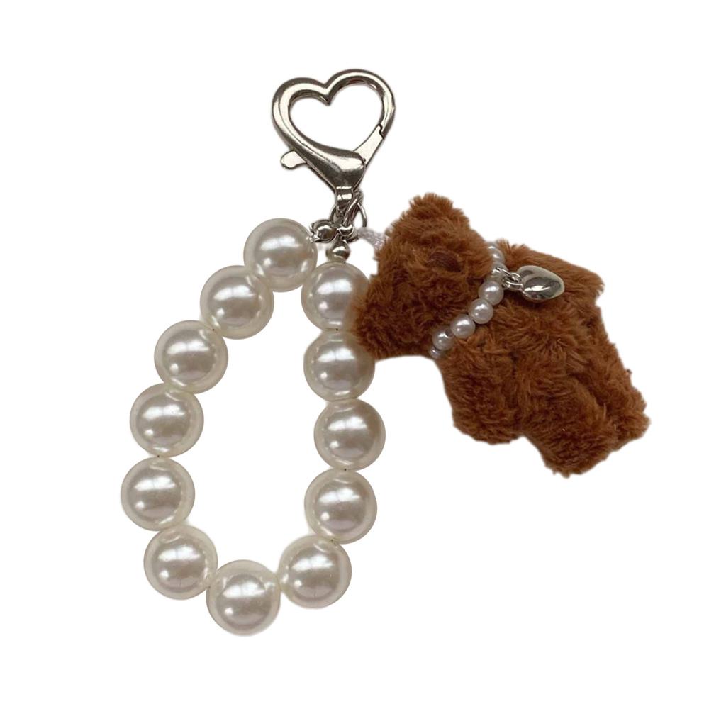 Eleganter Bär Schlüsselanhänger Handy Anhänger Weicher Plüsch Schlüsselanhänger Mode Dekoration Zubehör Taschenanhänger für Frauen