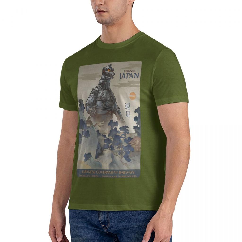 Mechagodzillaed Discover Japan Godzillaed Men's Over Size T-shirt Fashion Casual Short Sleeve Vintage Women Y2K Shirts