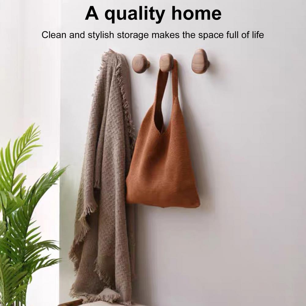 Wooden Hook Organizer High-quality Beech Wood Hook Walnut Hanging Hanger Bathroom Wall Hook for Clothes Coats