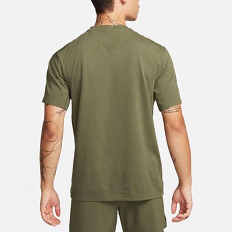 Nike Camiseta de Manga Curta e Gola Redonda Dri-Fit Declaração Primária Masculina Tops Verde DV9832-222