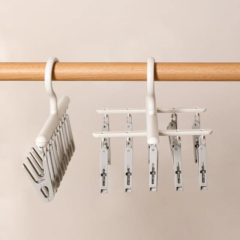 Socken-Trockenständer mit 10 Clips, Multifunktions-Trockenclips für Studentenwohnheime, Balkon-Trockenclips, Unterwäsche-Trockenclips