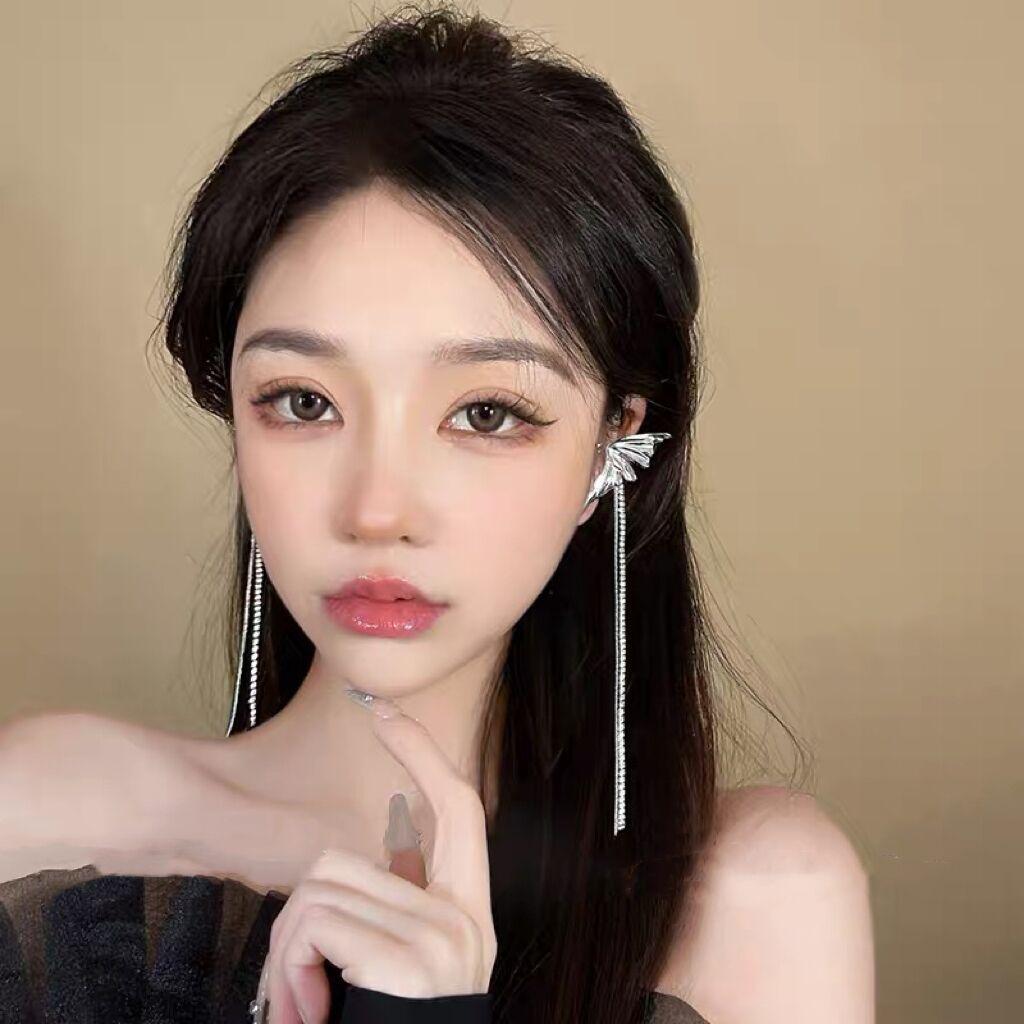 Super Rozprávkové~ Elfské Náušnice, Klipsy na uši, Niche dizajn, Klipsy na ušnú chrupavku, Ľahký luxus Motýlí strapec, Sofistikovaný zmysel, Bez prepichovania uší, Závesné na uši