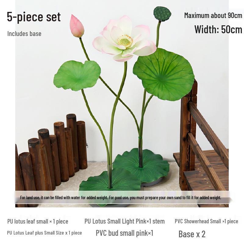 Artificial Lotus Leaf Pond Scenery Props with Stem for Stage and Landscape Photography