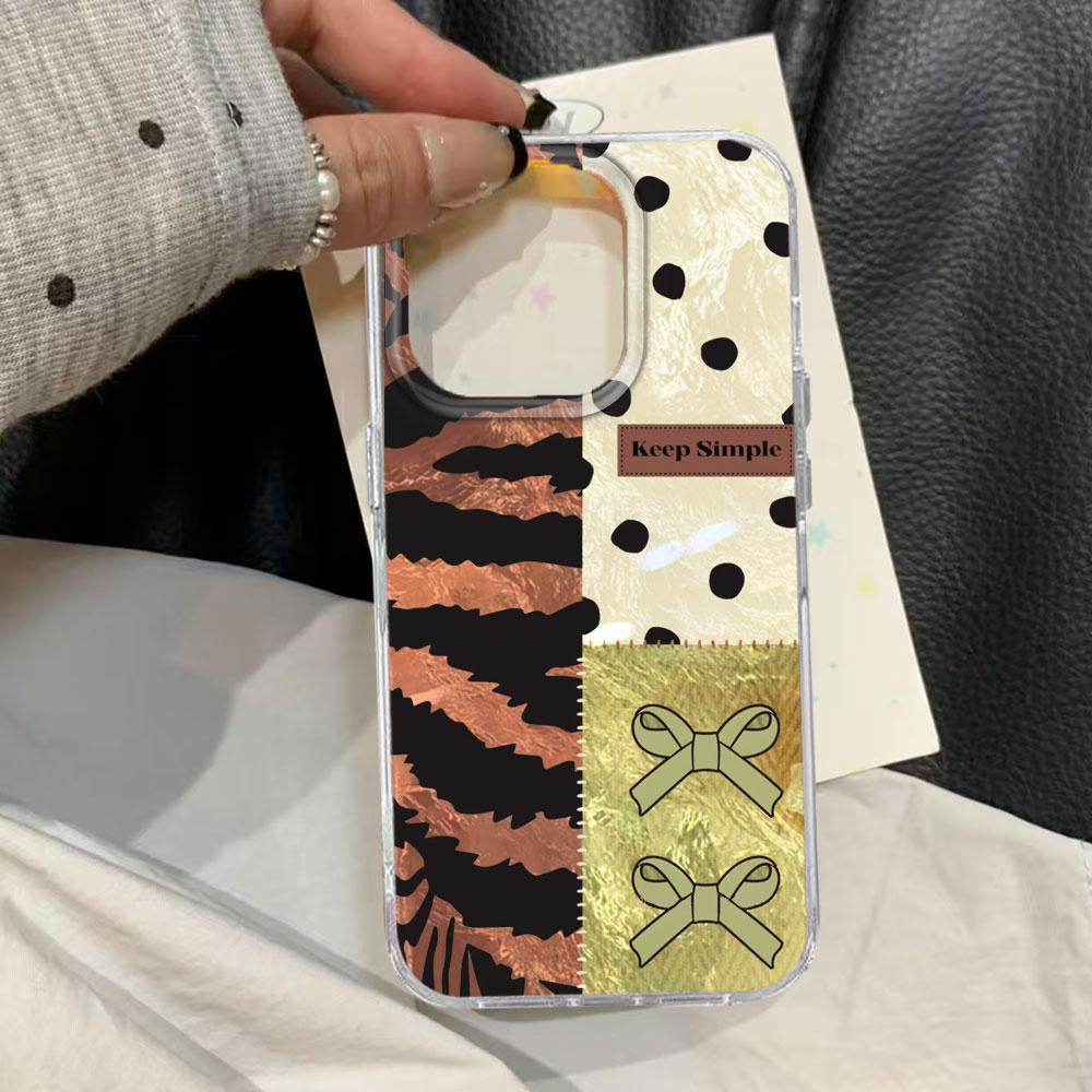 Capa de Celular Coreana Quatro Cores Padrão Leopardo Casal para iphone 17 Pro Max 16 14 7 Plus 16e 8 X XS 12 15 13 Pro 11 XR Capa
