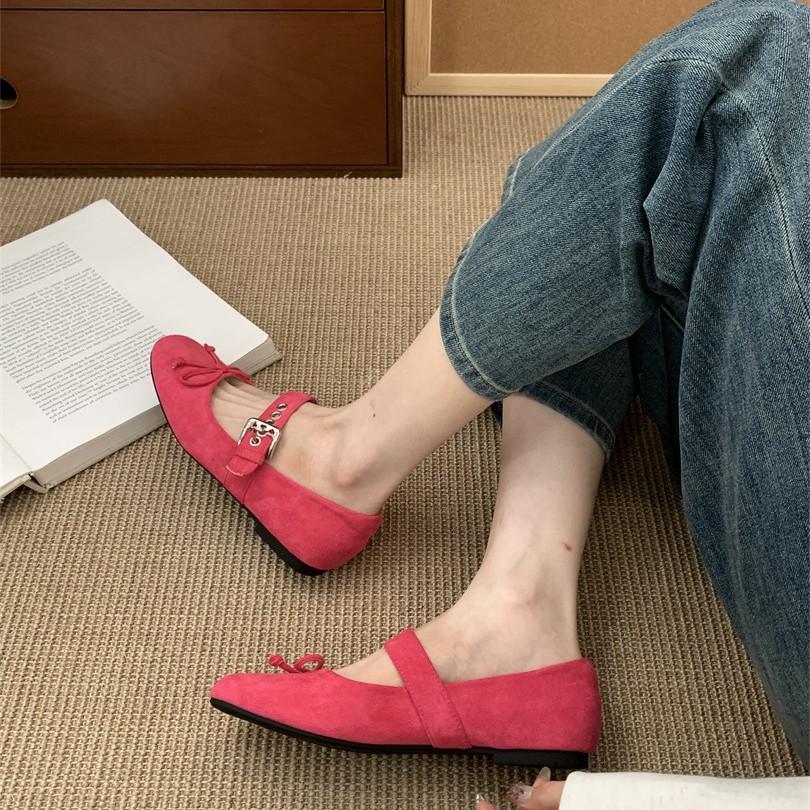 Flat Bottom Round Head Design Single Shoes Women's Shoes 2025 New Spring and Autumn Bow Gentle Ballet Mary Jane Shoes